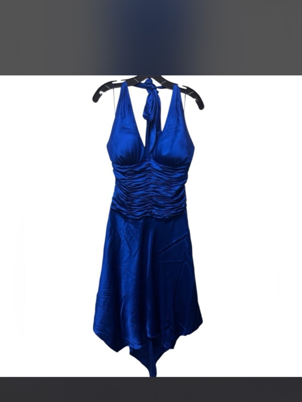 Cache Satin Cobalt Royal Blue A-Line Dress